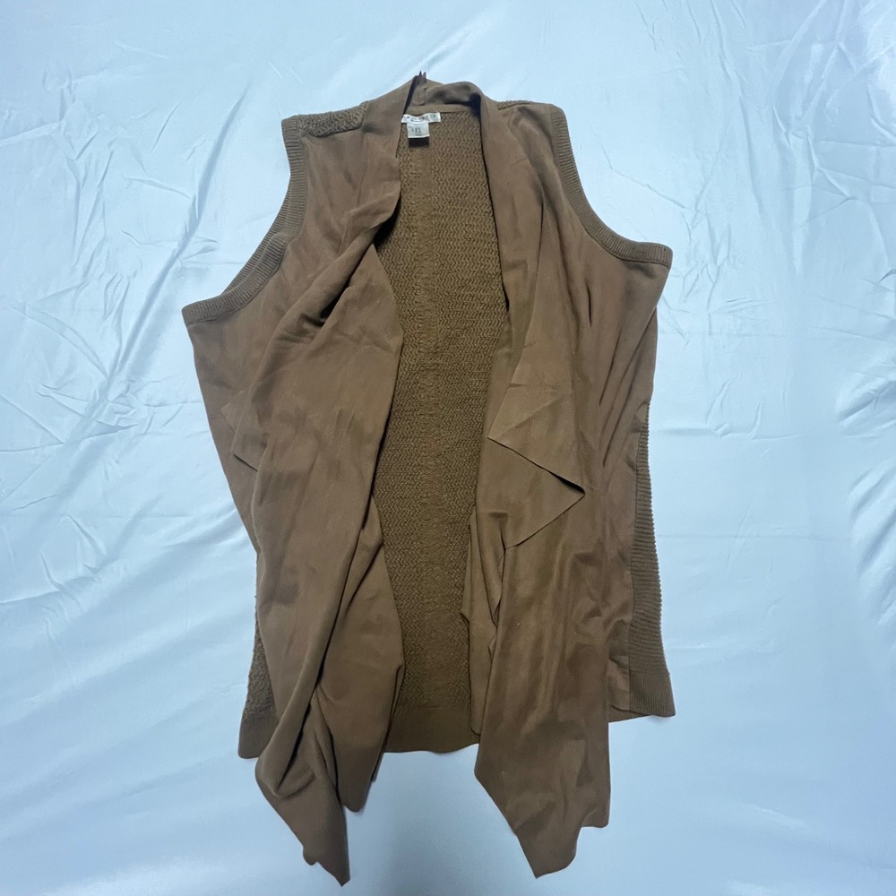 Max Studio Woman Brown Draped Knit Vest Plus Size 1X